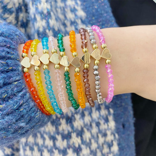 Rainbow Glass Beads Bracelet