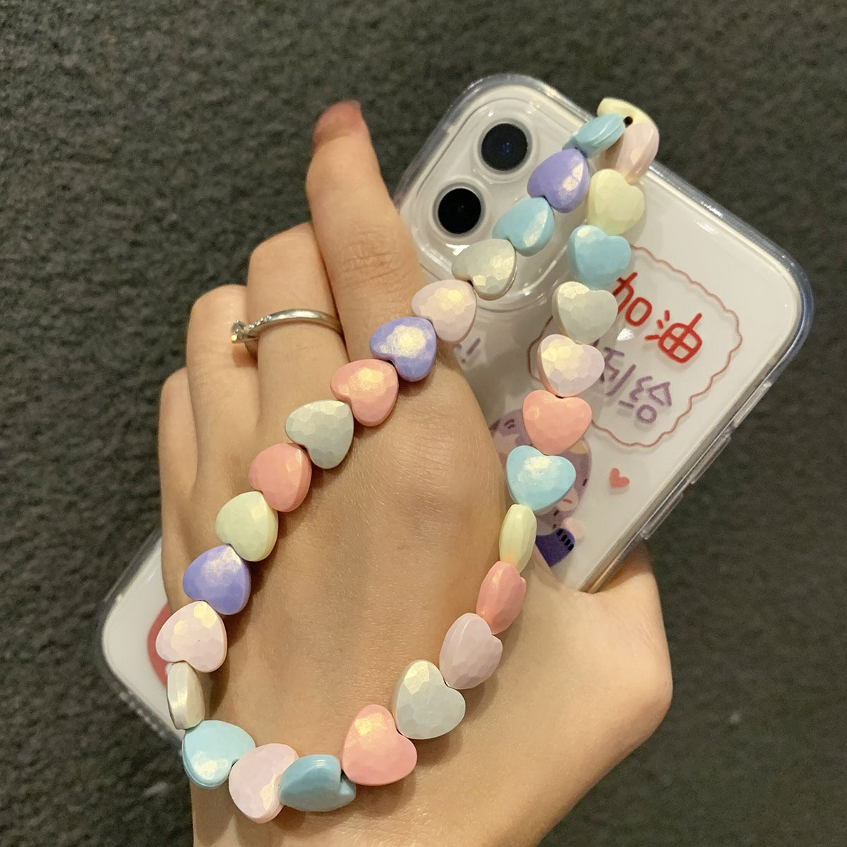 Macaron Heart Chain Phone