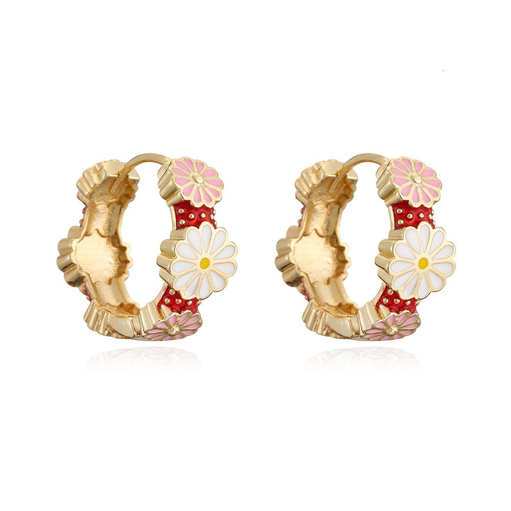 Enamel Ins Flower Earring