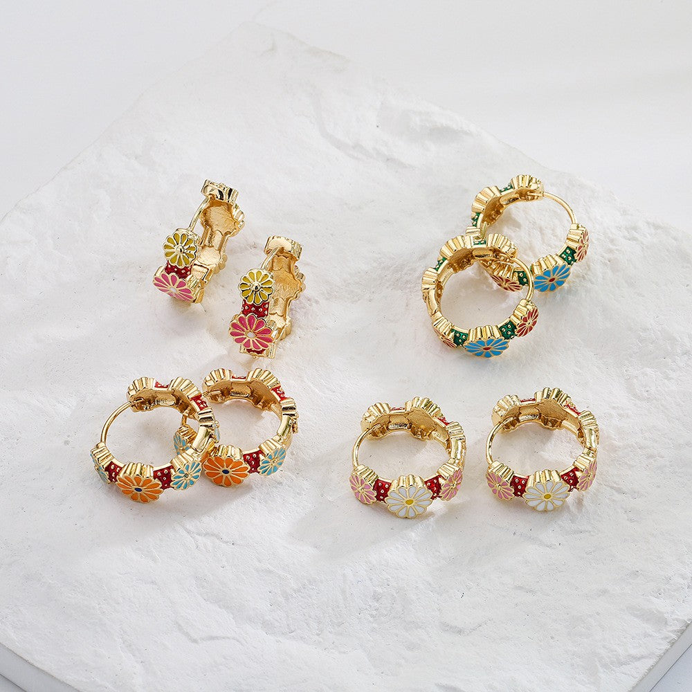 Enamel Ins Flower Earring