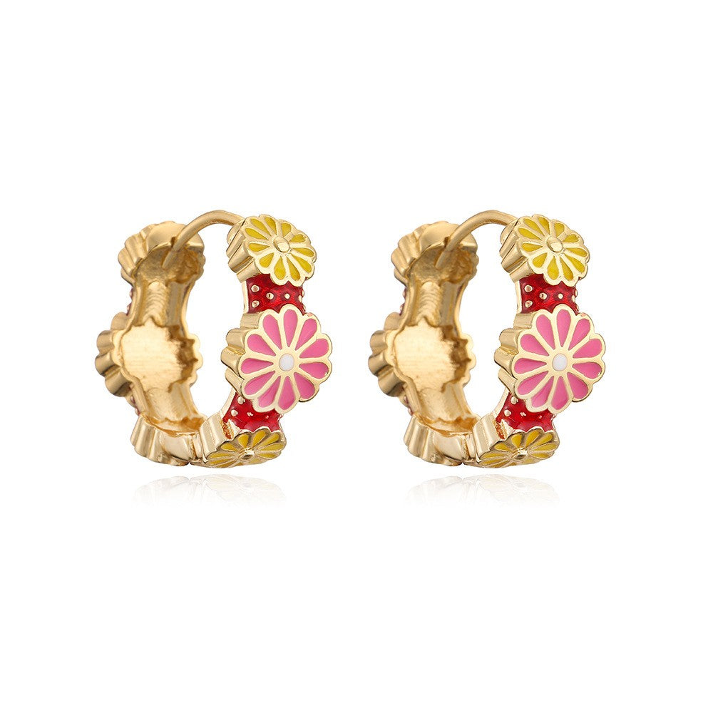 Enamel Ins Flower Earring