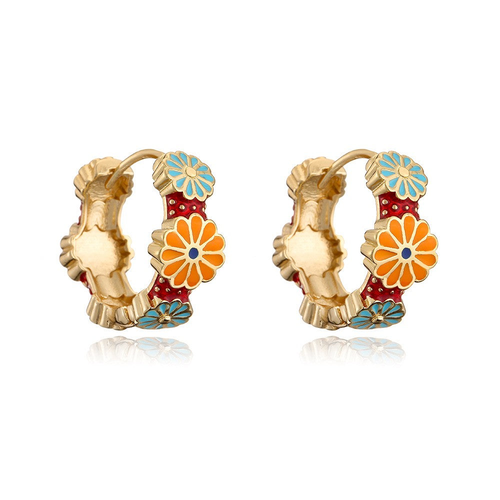 Enamel Ins Flower Earring