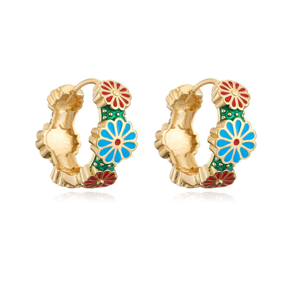 Enamel Ins Flower Earring