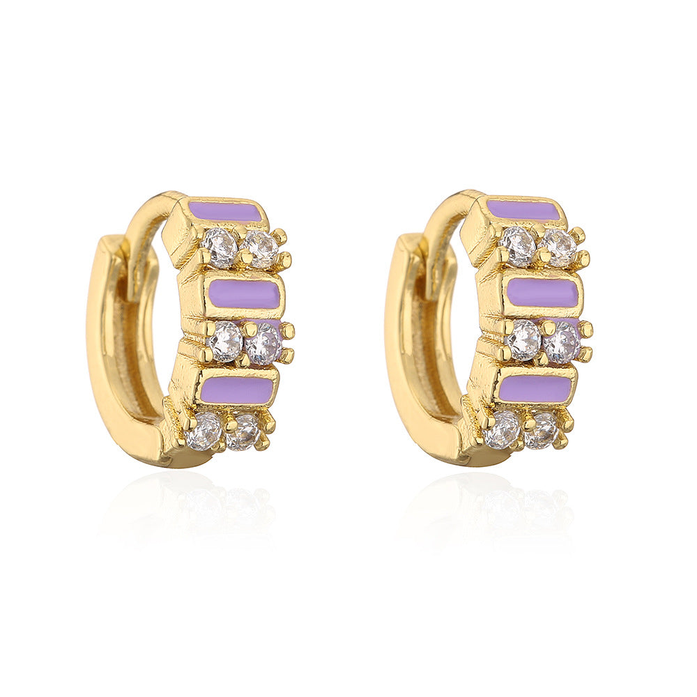 Enamel Trendy Zircon Earring