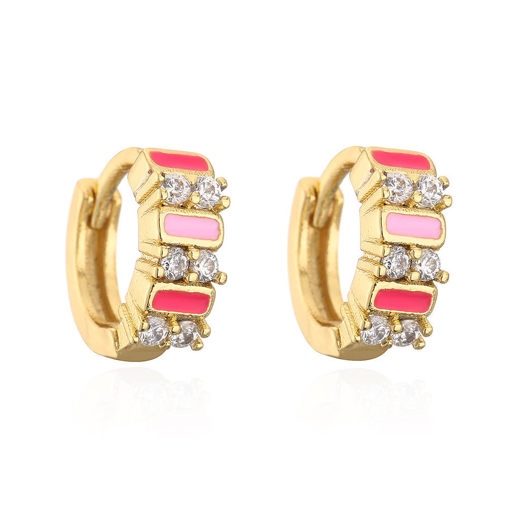 Enamel Trendy Zircon Earring