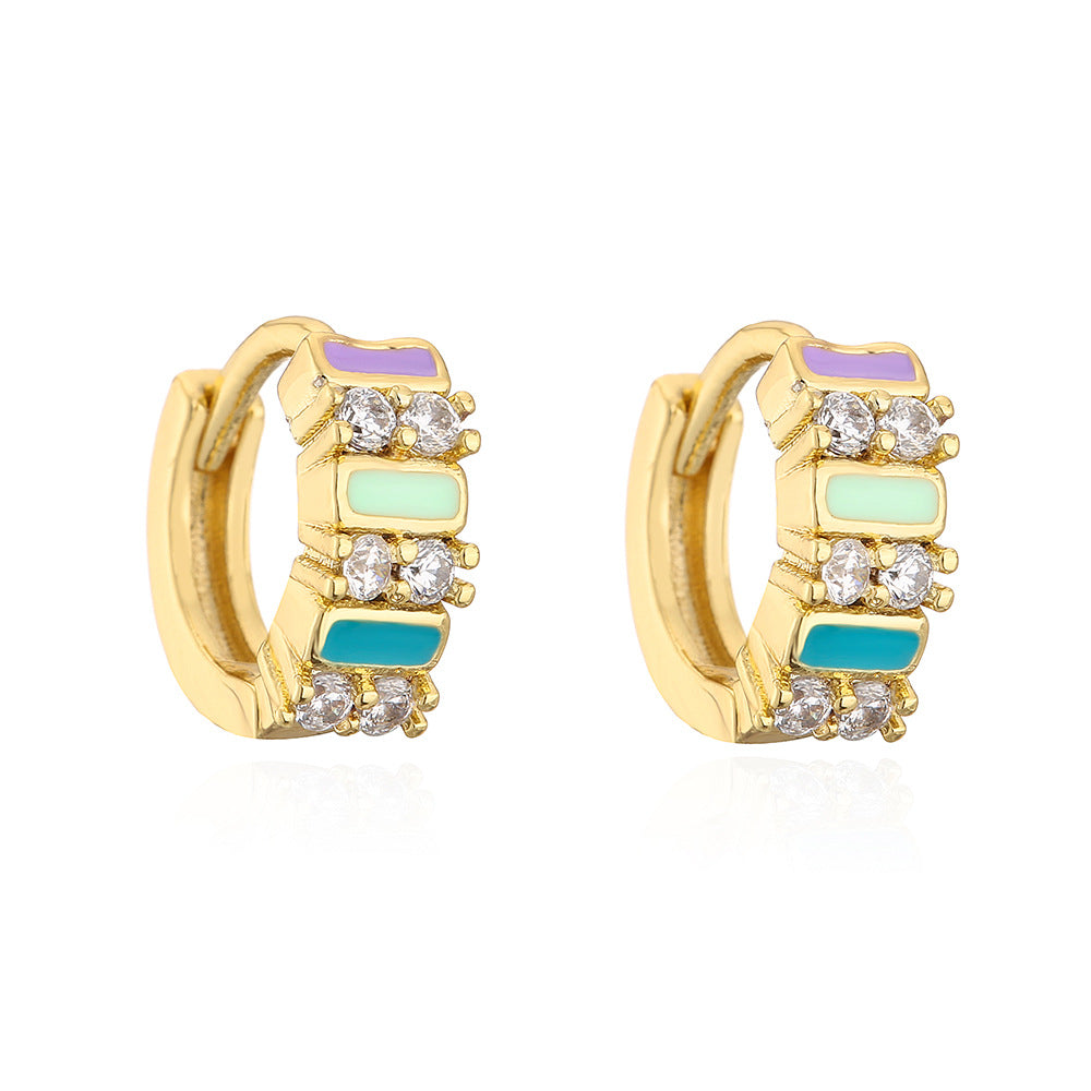 Enamel Trendy Zircon Earring