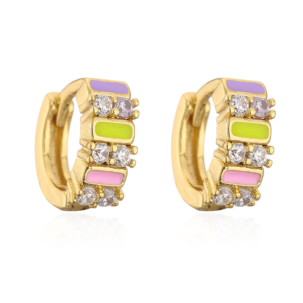 Enamel Trendy Zircon Earring