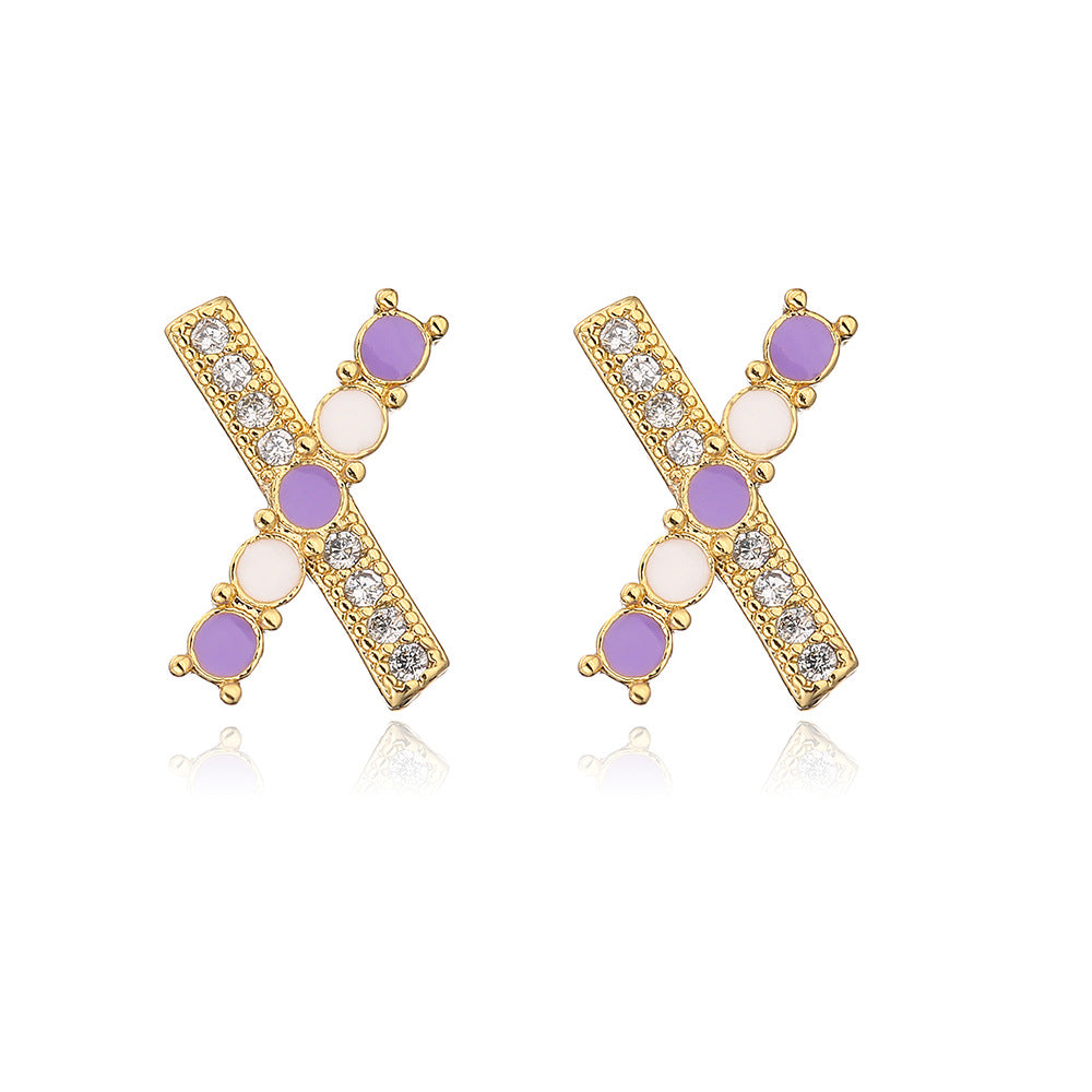 Niche Design Zircon Stud Earrings