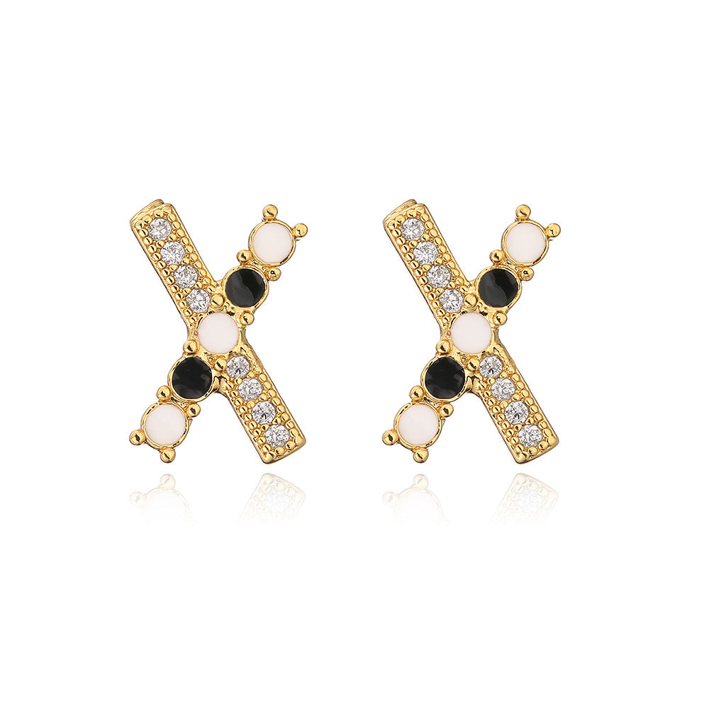 Niche Design Zircon Stud Earrings